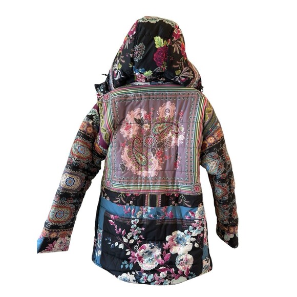 NWOT XS Johnny Was Mauri Puffer Zip Front Hooded Reversible Jacket C40223 $435 - Picture 7 of 16